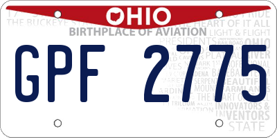 OH license plate GPF2775