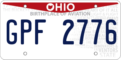 OH license plate GPF2776