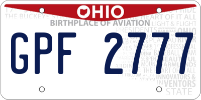 OH license plate GPF2777