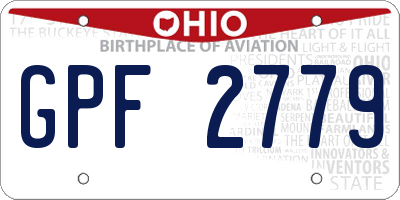 OH license plate GPF2779