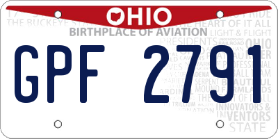 OH license plate GPF2791