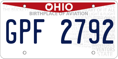 OH license plate GPF2792