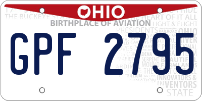 OH license plate GPF2795