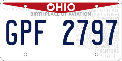 OH license plate GPF2797
