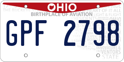 OH license plate GPF2798