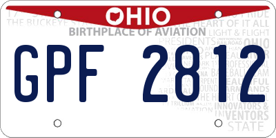 OH license plate GPF2812