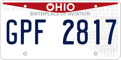 OH license plate GPF2817