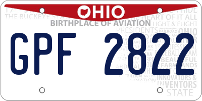 OH license plate GPF2822