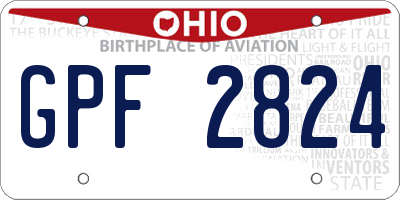 OH license plate GPF2824
