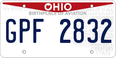 OH license plate GPF2832
