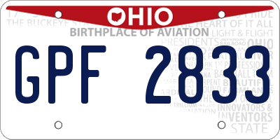 OH license plate GPF2833