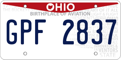 OH license plate GPF2837