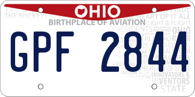 OH license plate GPF2844