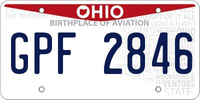 OH license plate GPF2846