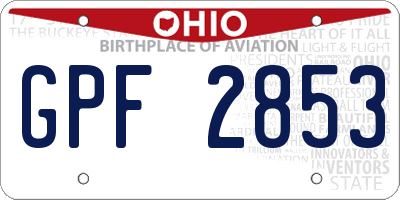 OH license plate GPF2853