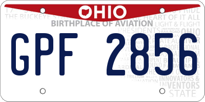 OH license plate GPF2856