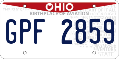 OH license plate GPF2859