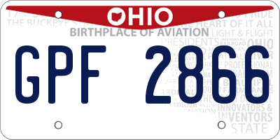OH license plate GPF2866