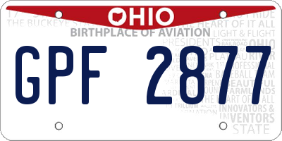 OH license plate GPF2877