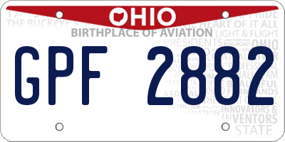 OH license plate GPF2882