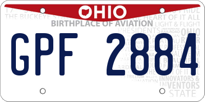 OH license plate GPF2884
