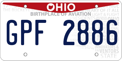 OH license plate GPF2886