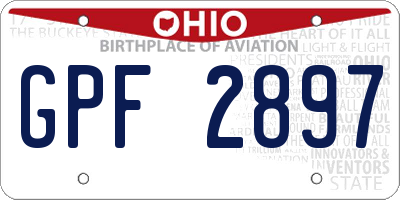 OH license plate GPF2897