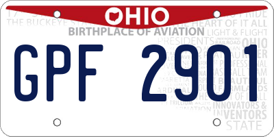 OH license plate GPF2901