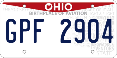 OH license plate GPF2904