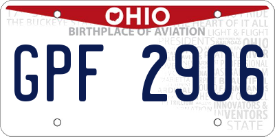 OH license plate GPF2906