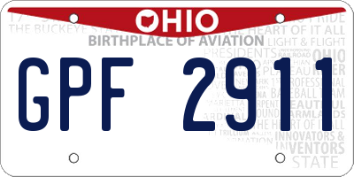OH license plate GPF2911