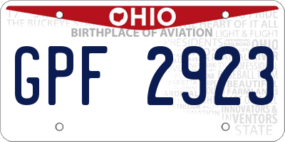 OH license plate GPF2923