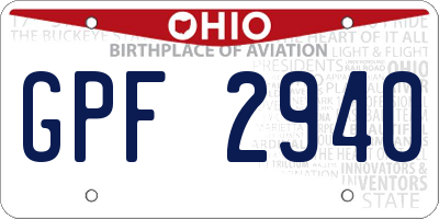 OH license plate GPF2940