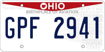 OH license plate GPF2941