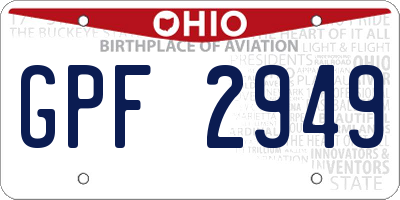 OH license plate GPF2949