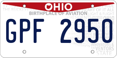 OH license plate GPF2950