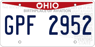 OH license plate GPF2952