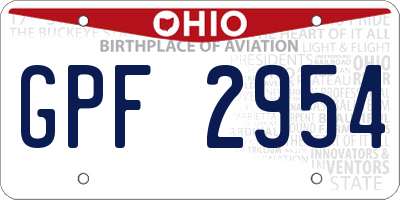 OH license plate GPF2954