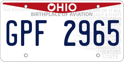 OH license plate GPF2965