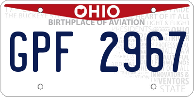OH license plate GPF2967