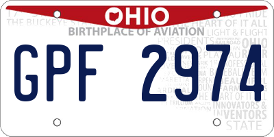 OH license plate GPF2974