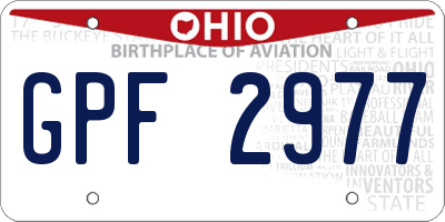 OH license plate GPF2977