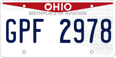 OH license plate GPF2978