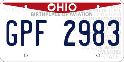 OH license plate GPF2983