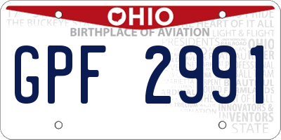 OH license plate GPF2991