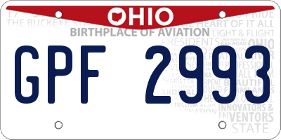 OH license plate GPF2993