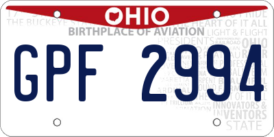 OH license plate GPF2994