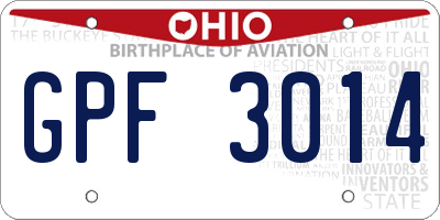 OH license plate GPF3014