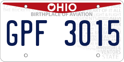 OH license plate GPF3015