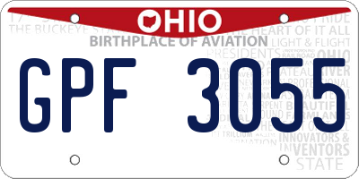 OH license plate GPF3055